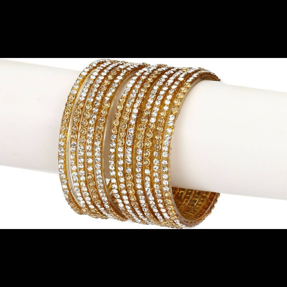 Afast Bridal Wedding & Party Fashionable Colorful Glass Bangle/Kada Set, Pack Of 12 - Distacart