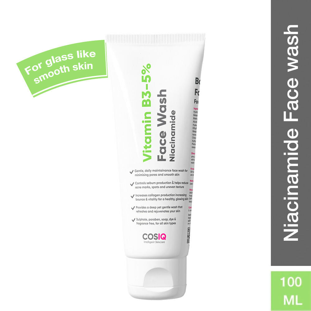 Cos-IQ Vitamin B3-5% Niacinamide Face Wash for Smooth and Even Skin - Distacart
