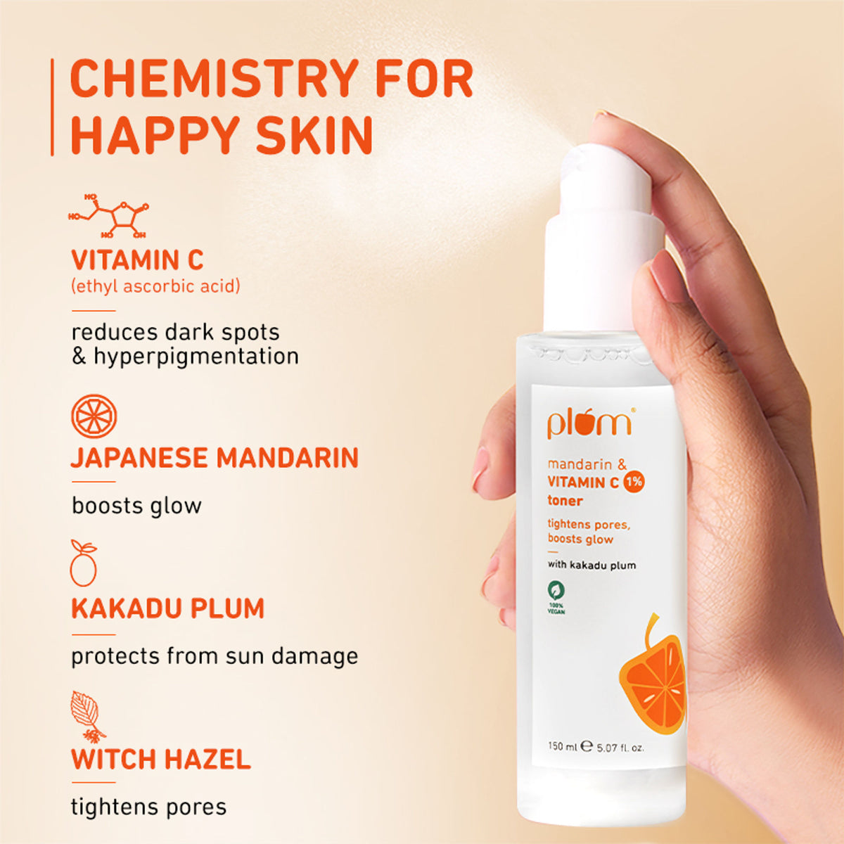 Plum 1% Vitamin C Toner With Mandarin & Kakadu Plum - Distacart