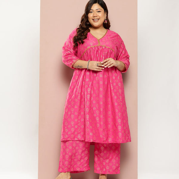 Sztori Women Ethnic Motifs Printed Regular Gotta Patti Kurta with Palazzos - Distacart