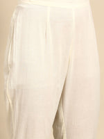 Thumbnail for Sangria Women Embroidered Thread Work Pure Cotton Kurta with Trousers & With Dupatta