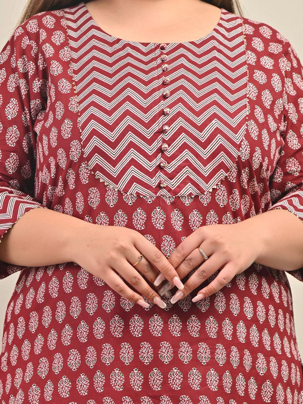 Swasti Ethnic Motifs Printed Regular A-Line Cotton Kurta