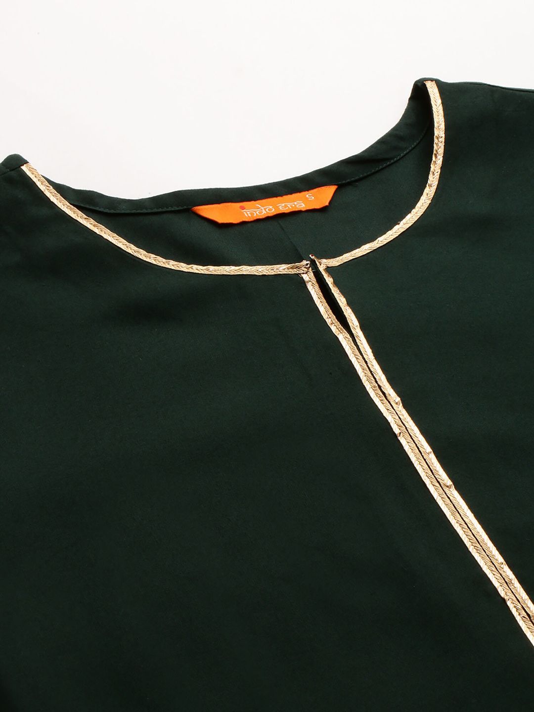 Indo Era Women Green Embroidered Straight Kurta - Distacart