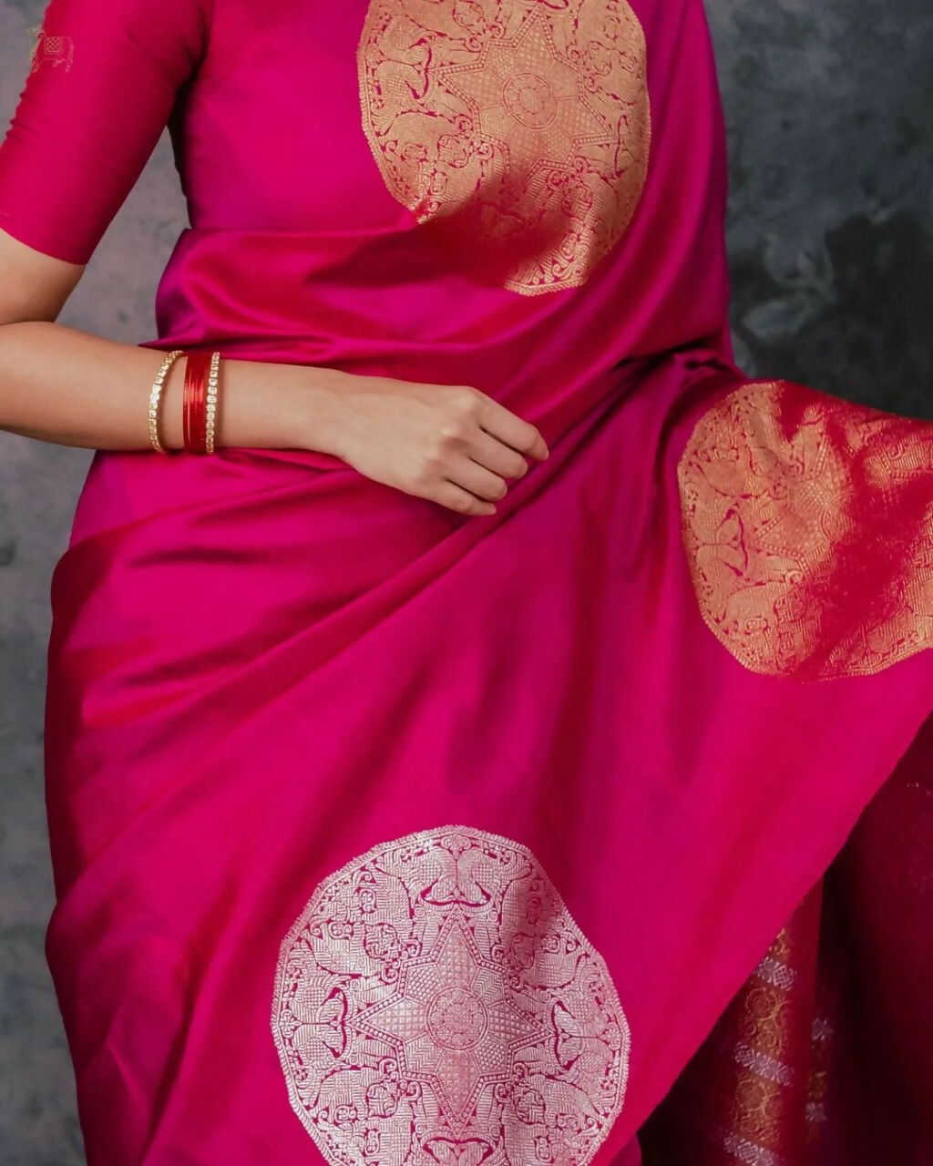 Preksha Creation Designer Women Banarasi Soft Silk Saree - Red - Distacart