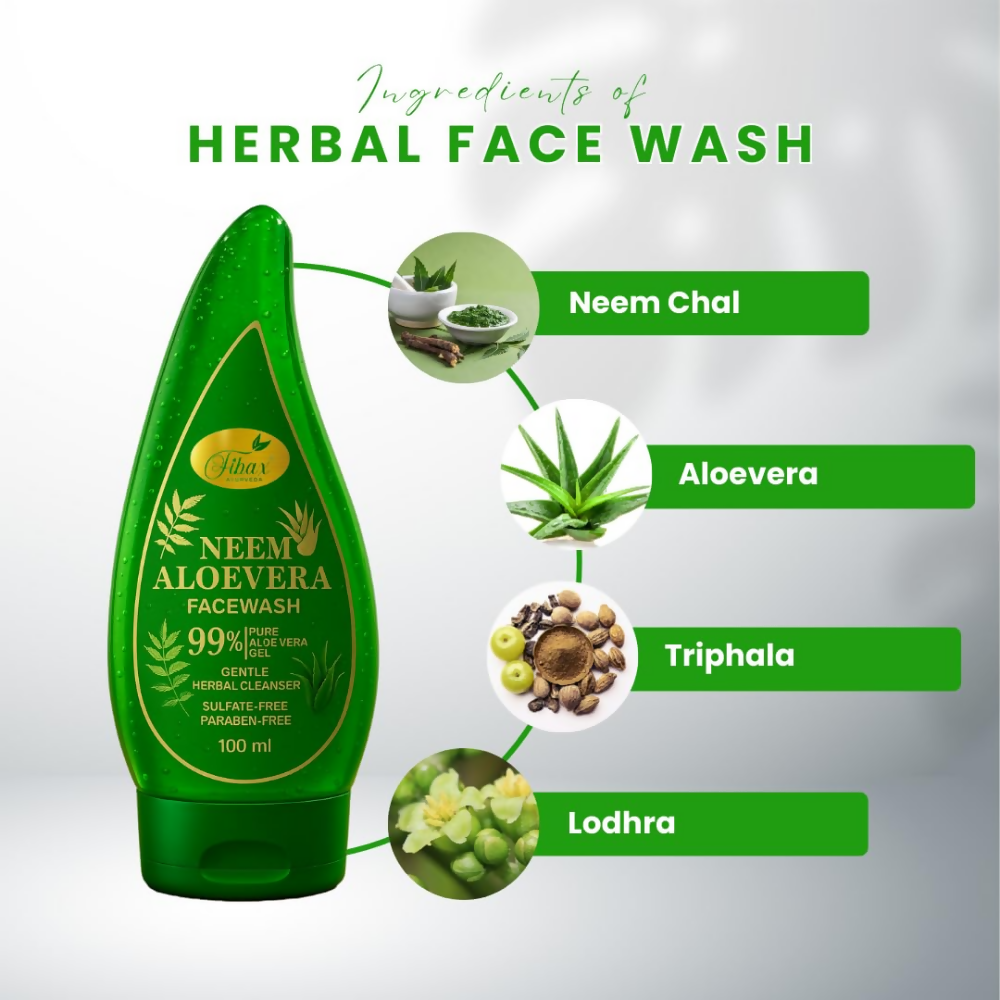Fibax Ayurveda Herbal Neem & Aloe Vera Face Wash - Distacart