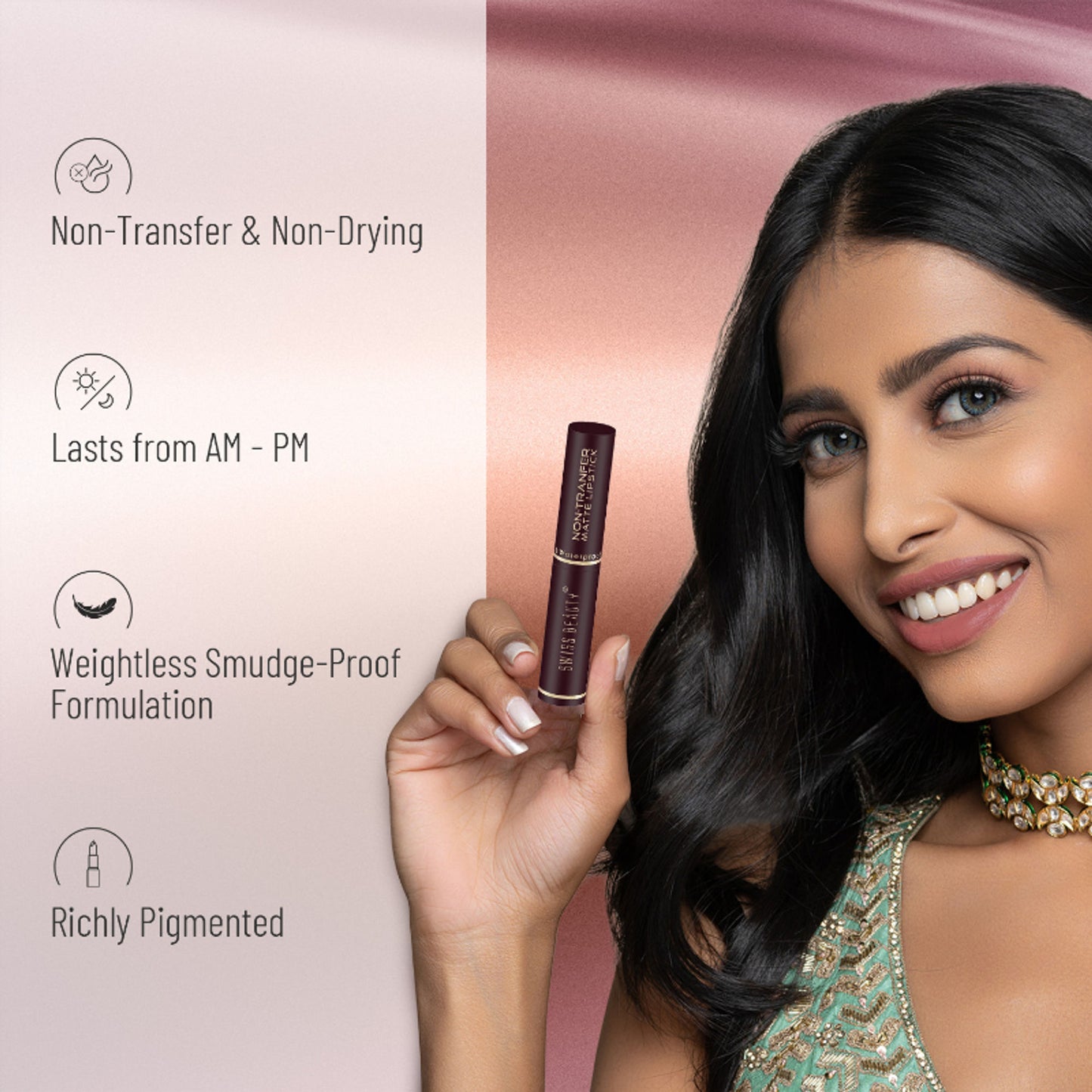 Swiss Beauty Non-Transfer Matte Lipstick - 20 Dynamite Berry - Distacart