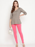 Thumbnail for TAG 7 Set Of 2 Pink & Red Solid Leggings - Distacart
