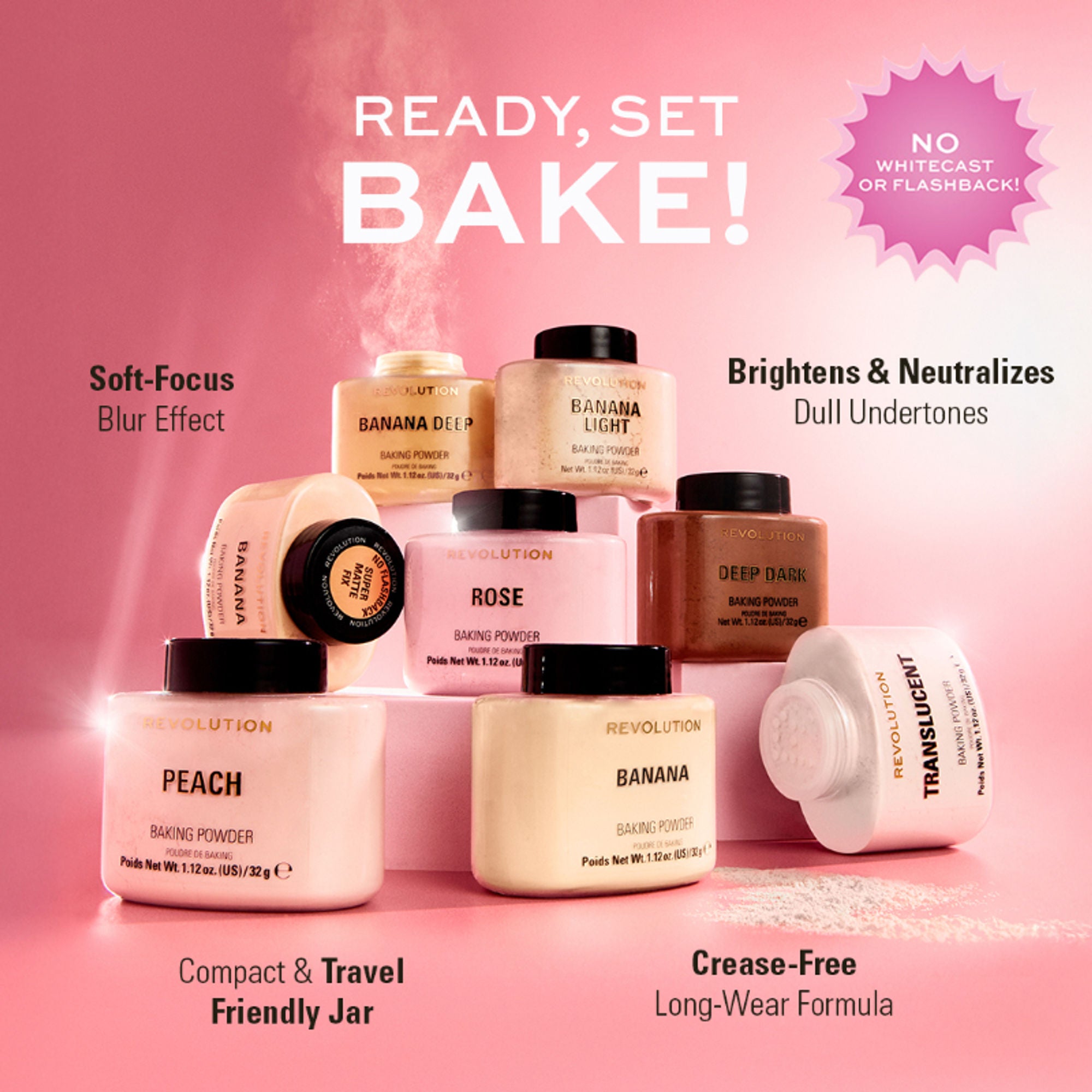 Makeup Revolution Loose Baking Powder - Banana - Distacart