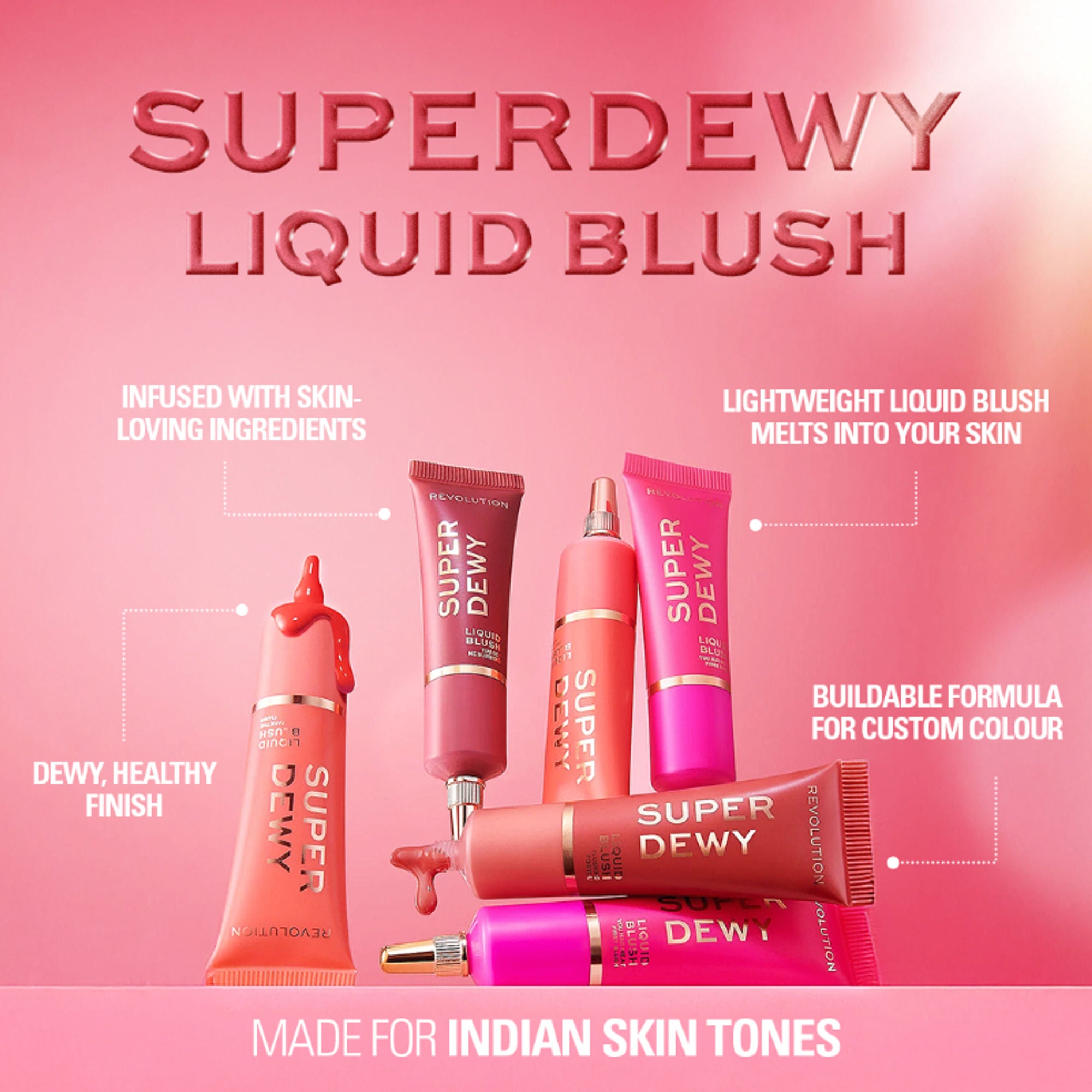 Makeup Revolution Superdewy Liquid Blusher - Ultra Pigmented-Dewy & Radiant Formula You Had Me At First Blush - You Had Me At First Blush - Distacart