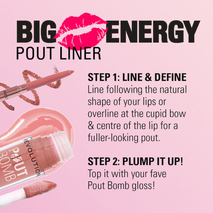Makeup Revolution Pout Bomb Plumping Lip Liner - Jelly Berry Mauve - Distacart