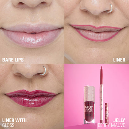 Makeup Revolution Pout Bomb Plumping Lip Liner - Jelly Berry Mauve - Distacart