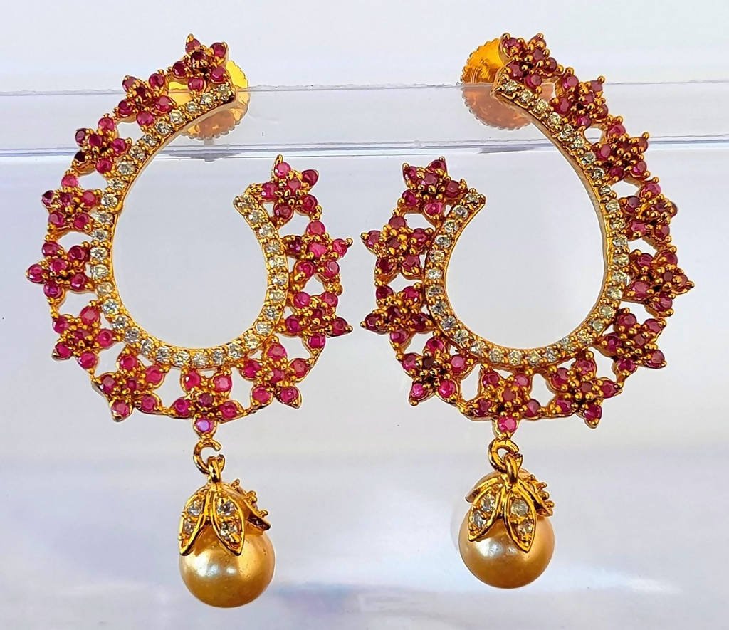 AD Ruby Latest Designer Earrings - Distacart