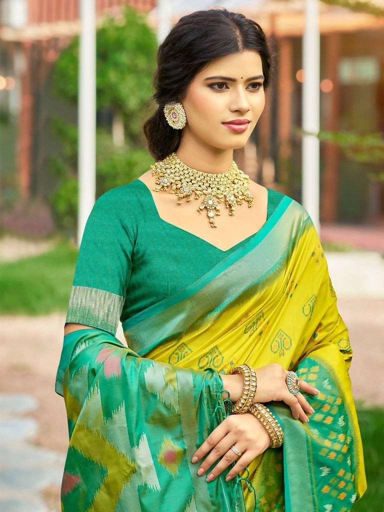Shree Shyam Fashion Mustard Soft Silk Saree - Distacart