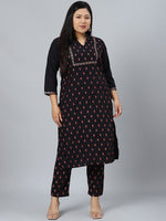 Thumbnail for Sztori Floral Printed Regular Kurta with Trousers