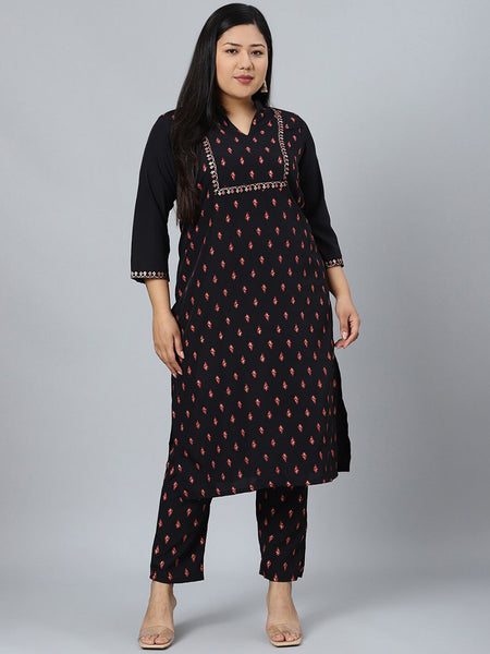 Sztori Floral Printed Regular Kurta with Trousers