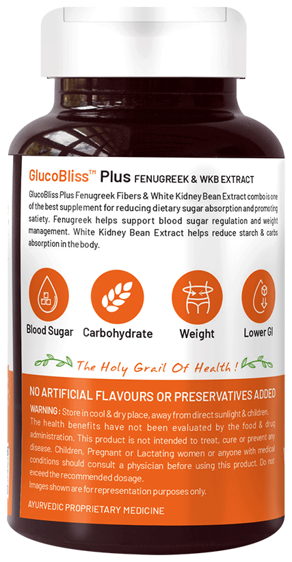 bliss welness sugar management fenugreek white kidney bean extract veg capsule