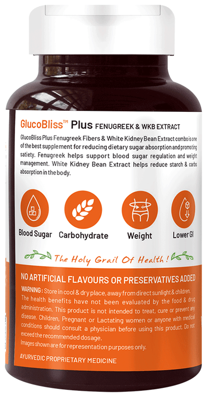 bliss welness sugar management fenugreek white kidney bean extract veg capsule