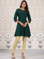 Thumbnail for Ode by House of Pataudi Floral Yoke Design Thread Work Kurta - Distacart