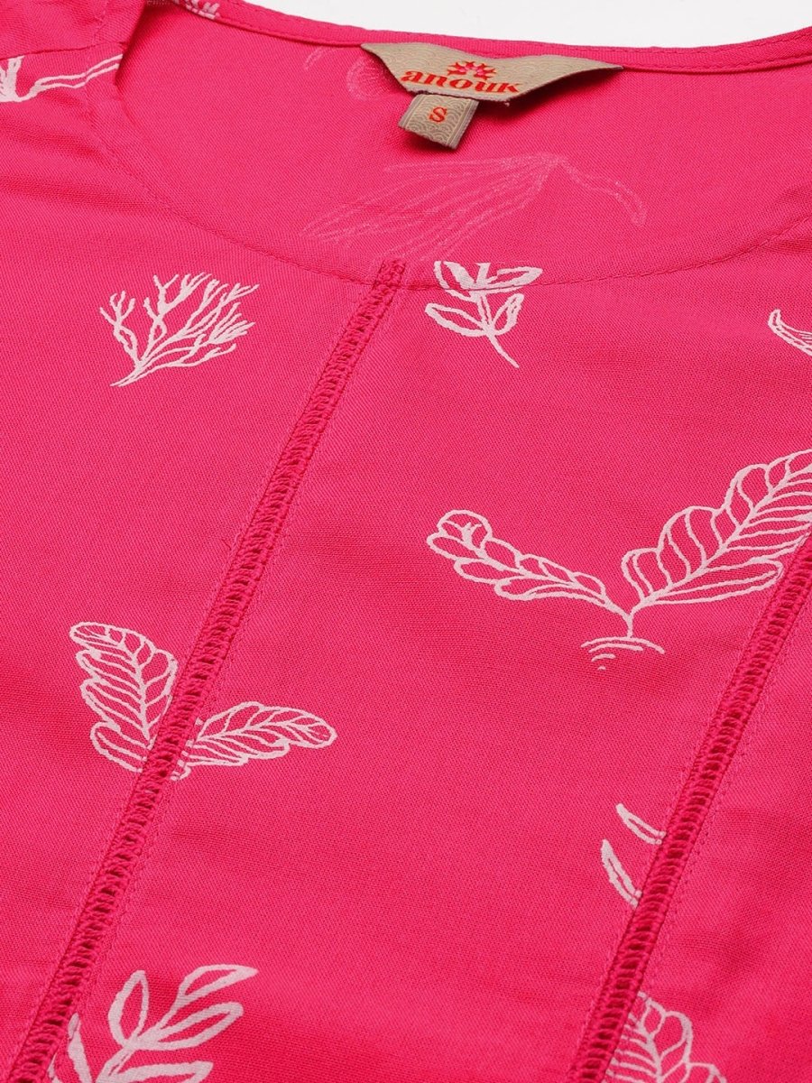 Anouk Women Tropical Printed Regular Kurta With Trousers - Distacart