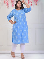 Thumbnail for Swasti Ethnic Motifs Block Printed Pure Cotton Kurta