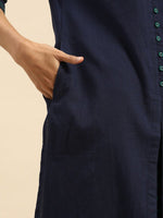 Thumbnail for All About You Women Blue & Green Pure Cotton Kurta with Trousers - Distacart