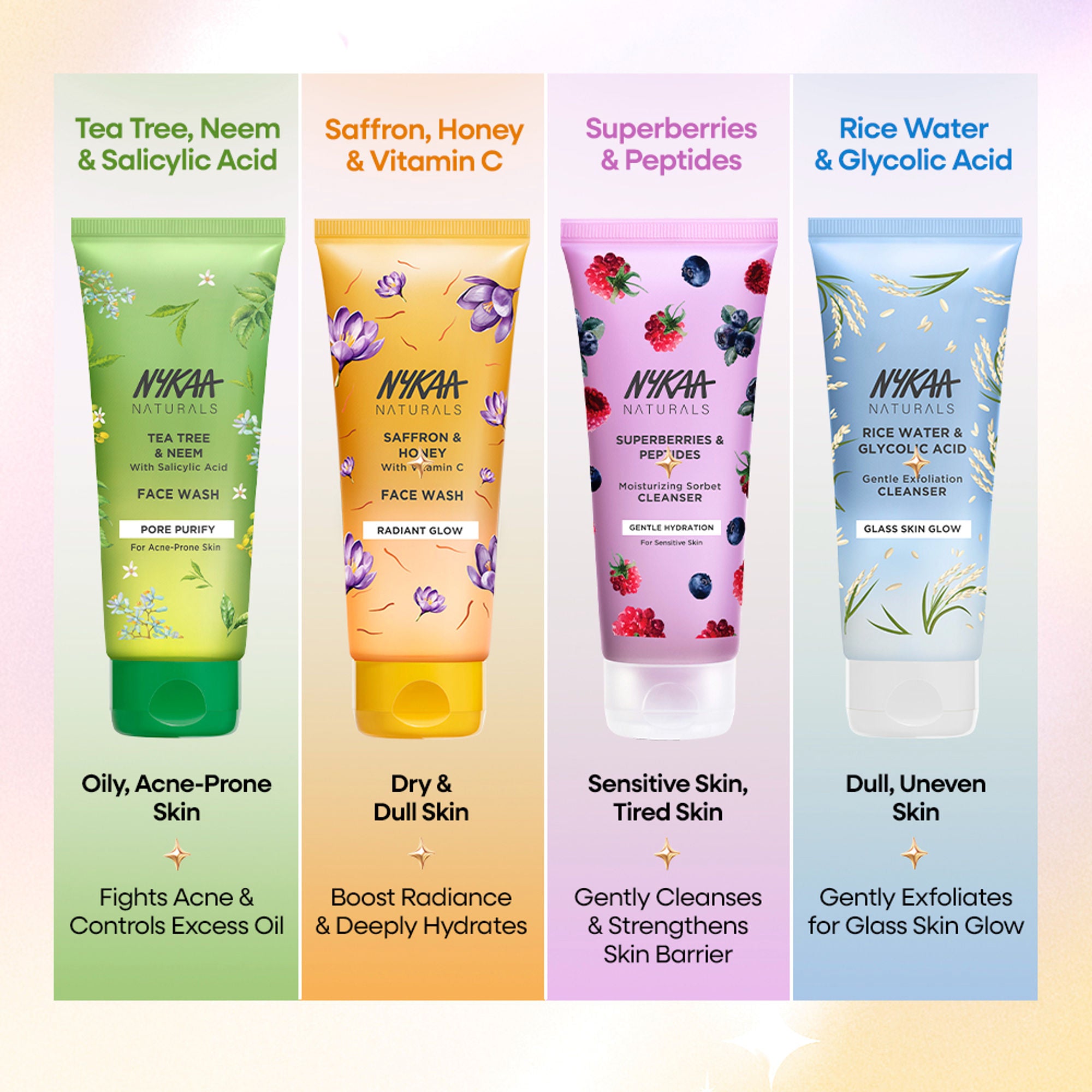 Nykaa Anti-Acne Face Wash With Salicylic Acid, Tea Tree & Neem - For Oily & Acne Prone Skin - Vitamin C Saffron Honey - Distacart