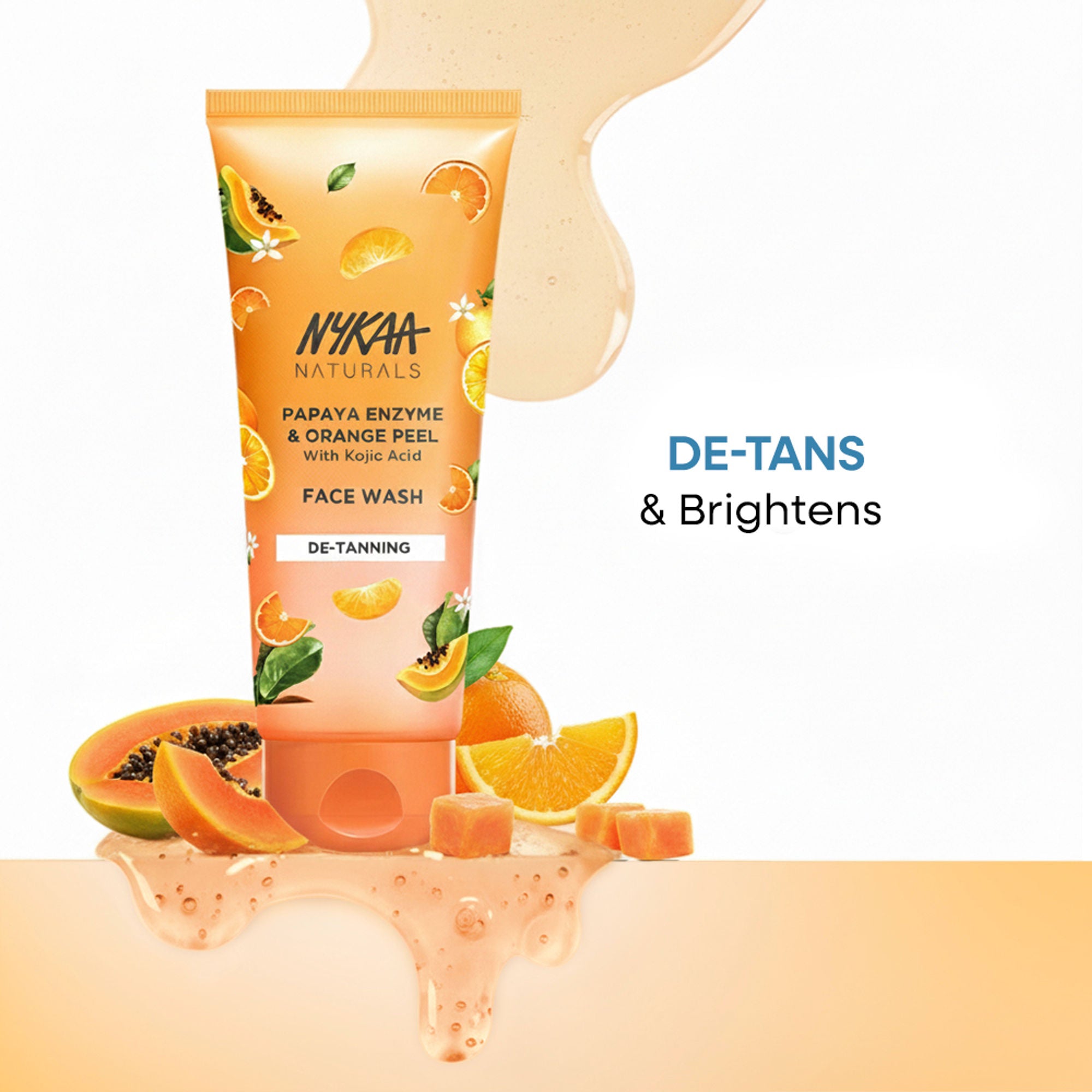 Nykaa Anti-Acne Face Wash With Salicylic Acid, Tea Tree & Neem - For Oily & Acne Prone Skin - Kojic Acid Papaya Enzyme Orange Peel