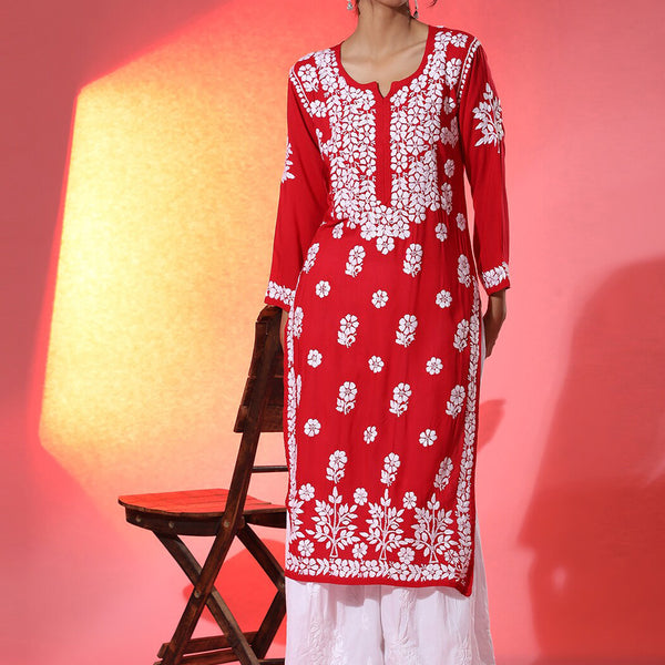 HOUSE OF KARI Women Embroidered Chikankari Cotton Kurta - Distacart