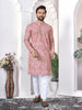 Anaita Peach Digital Printed Work Cotton Straight Kurta - Distacart