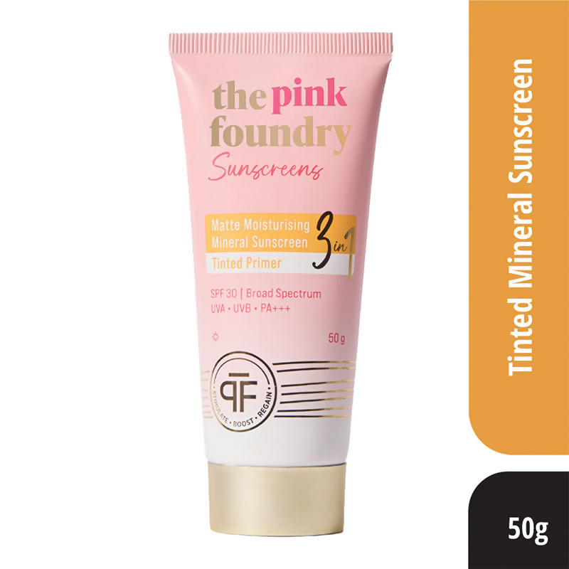 The Pink Foundry Tinted Matte Mineral Moisturising Sunscreen - SPF 30, PA+++ & UVA UVB Protection - Distacart