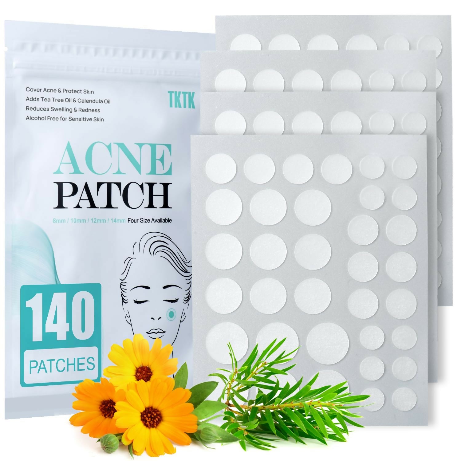 TKTK Acne Patch Pimple Patch - Acne Absorbing Cover Patch, Hydrocolloid Invisible Acne Patches For Face Zit Patch Acne Dots Tea Tree, Calendula Oil - Distacart