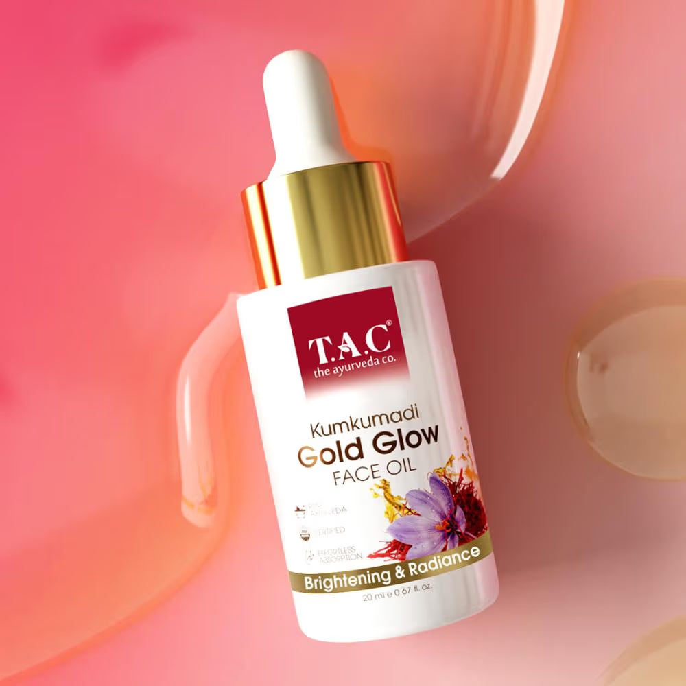 TAC - The Ayurveda Co. 100% Pure Kumkumadi Gold Glow Face Oil For Glowing, Youthful & Radiant Skin - Distacart