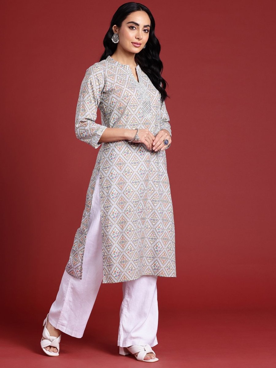 Anouk Women Floral Printed Gotta Patti Kurta
