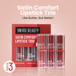 Thumbnail for Swiss Beauty Satin Comfort Lipstick Trio 3-In-1 Combo - Pink And Mauve - Distacart