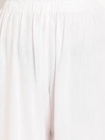 Thumbnail for TAG 7 Women White Solid Straight Palazzos