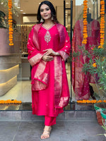 Thumbnail for Kalini Regular Kurta with Trousers & With Dupatta - Distacart