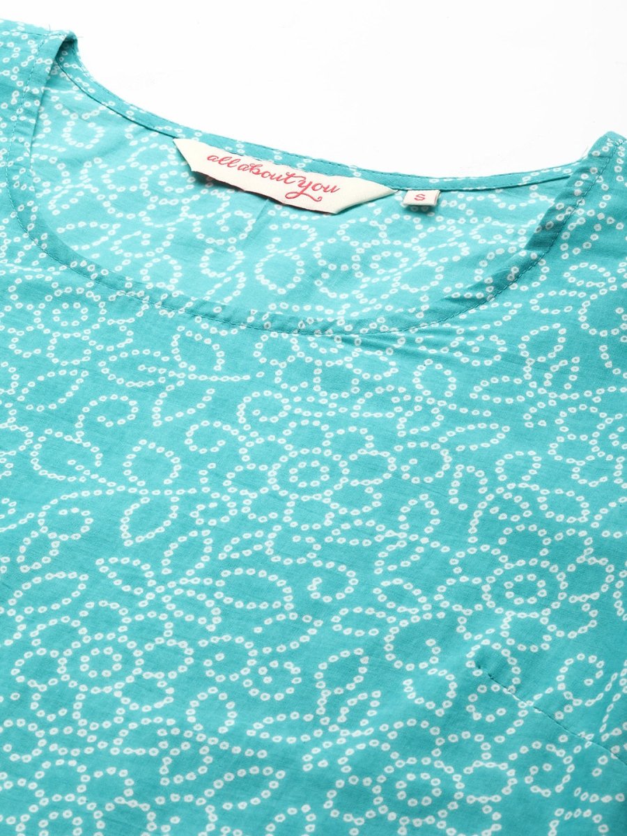 All About You Bandhani Printed Regular Kurta with Trousers - Distacart