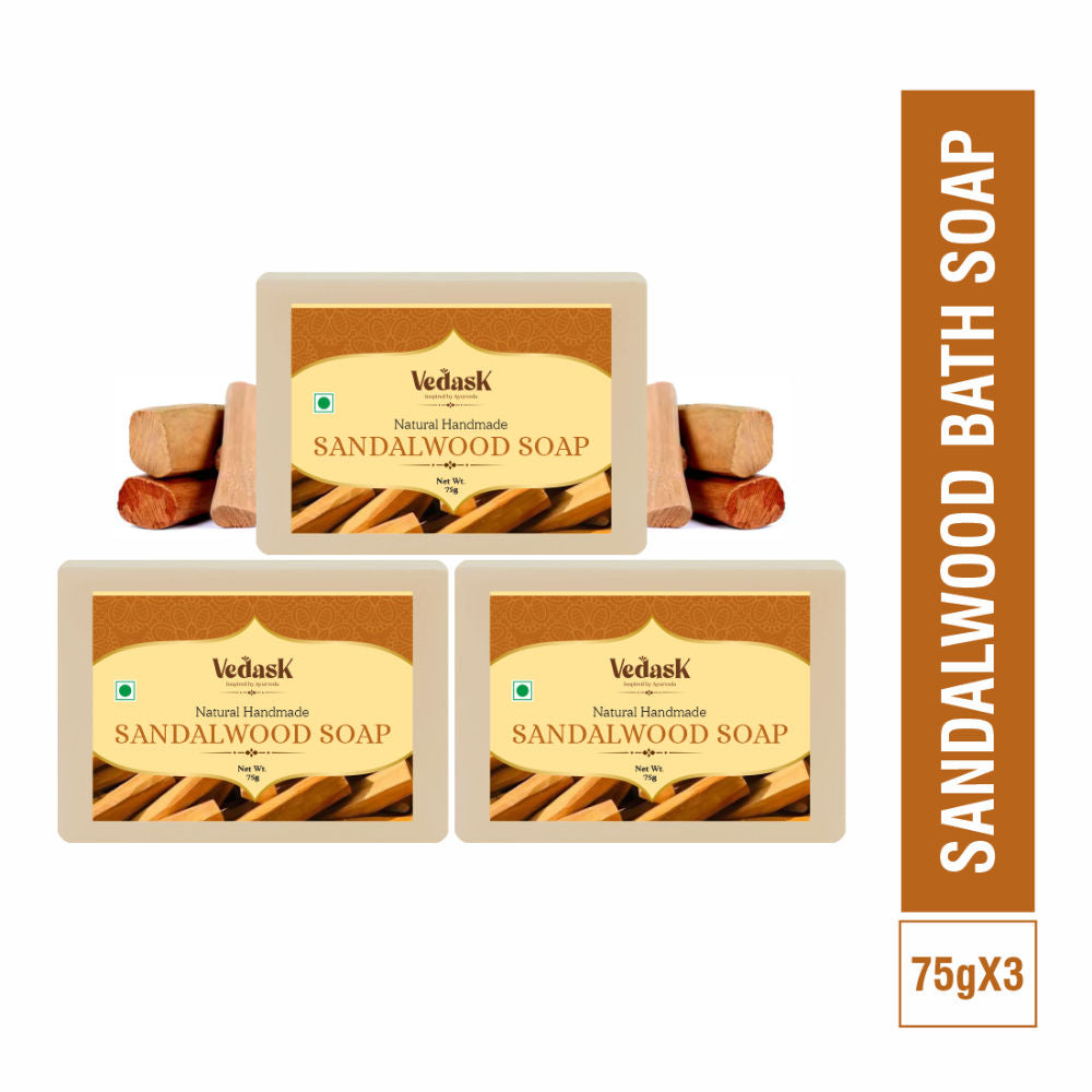 Vedask Organic Handmade Sandalwood Bath Soap - Dista