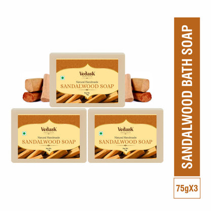 Vedask Organic Handmade Sandalwood Bath Soap - Dista