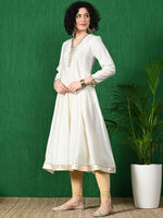 Thumbnail for Sangria Sequinned V-Neck Anarkali Kurta