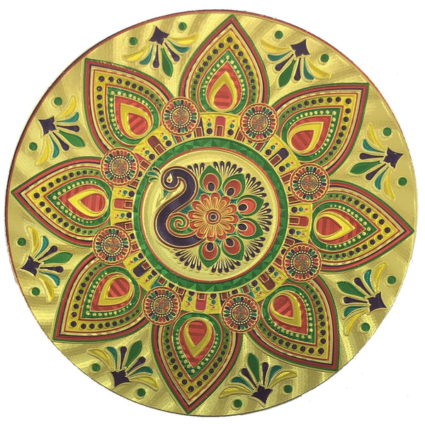 Stickerbazaar Micro Golden Embossing Rangoli Stickers - Distacart
