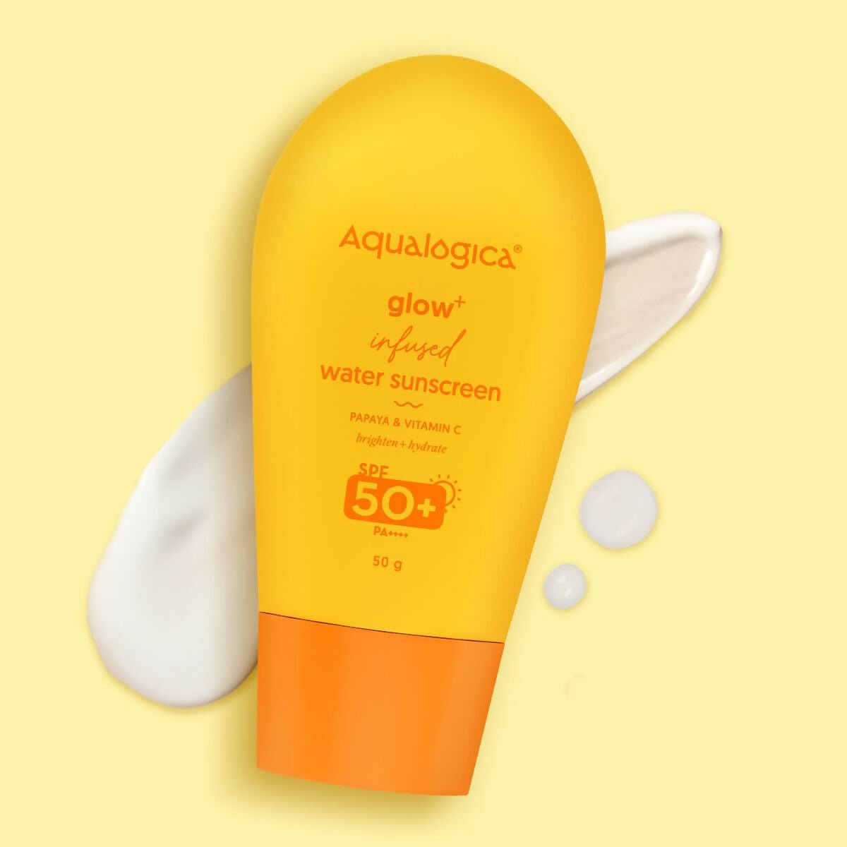 Aqualogica Glow+ Infused Water Sunscreen with Papaya & Vitamin C, Gives Glowing & Hydrated Skin, No White Cast - Distacart