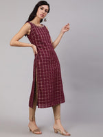 Thumbnail for Aks Checked Chanderi Silk Straight Kurta - Distacart