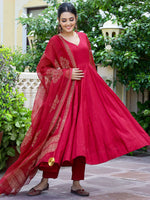Thumbnail for Kalini Anarkali Kurta with Trousers & Dupatta - Distacart