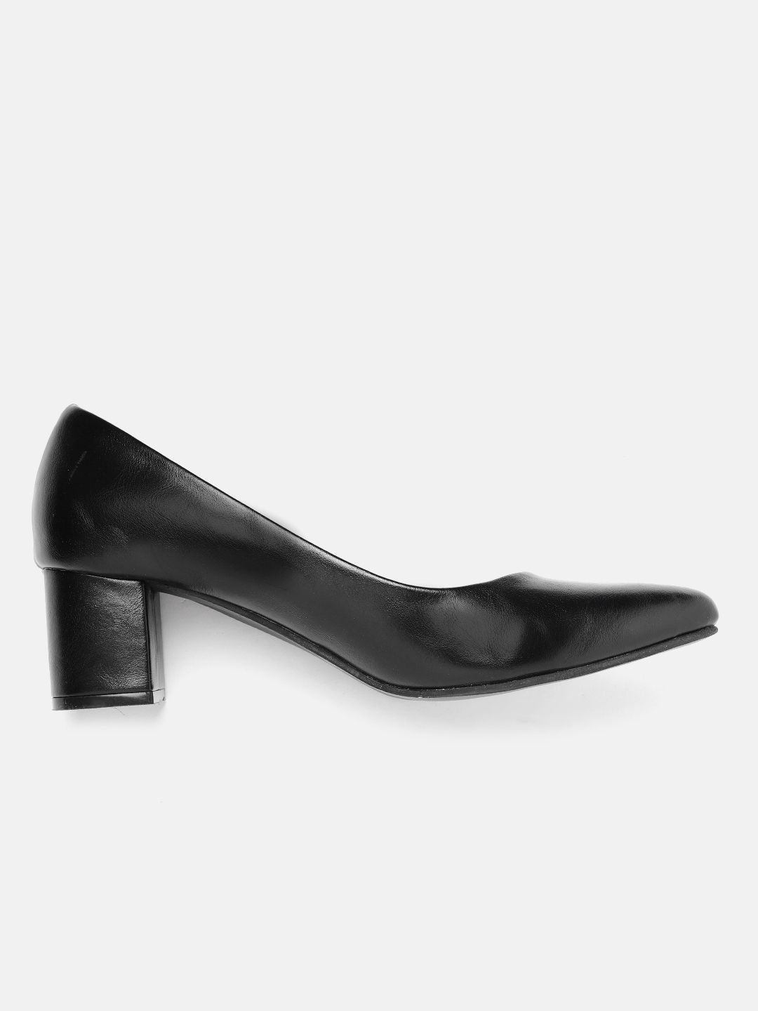 ELLE Women Black Solid Pumps