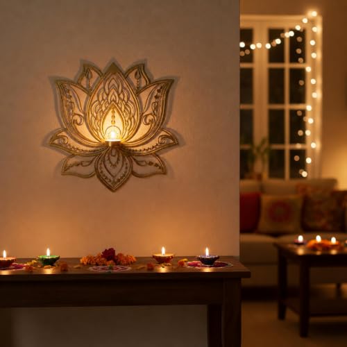 ALCU Wall Hanging Lotus Candle Stand 14x4x36 cm