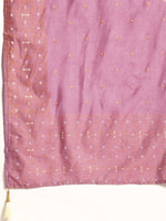 Thumbnail for Anouk Mauve & White Ethnic Motifs Ethnic Embroidered Straight Kurta Trousers Dupatta - Distacart