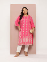 Thumbnail for Sztori Plus Size Ethnic Printed Kurta