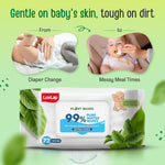 Thumbnail for LuvLap Plant Based 99% Pure Water Extra Thick Unscented Baby Wipes - Distacart