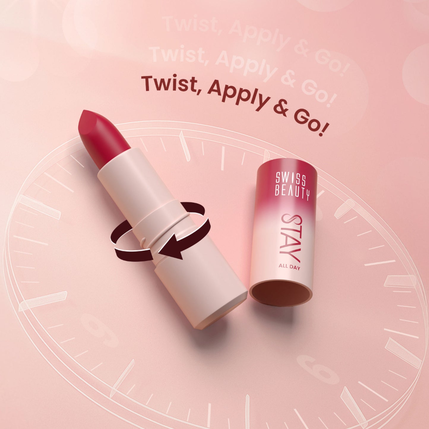 Swiss Beauty Stay All Day Lipstick - 10 Foxy - Distacart